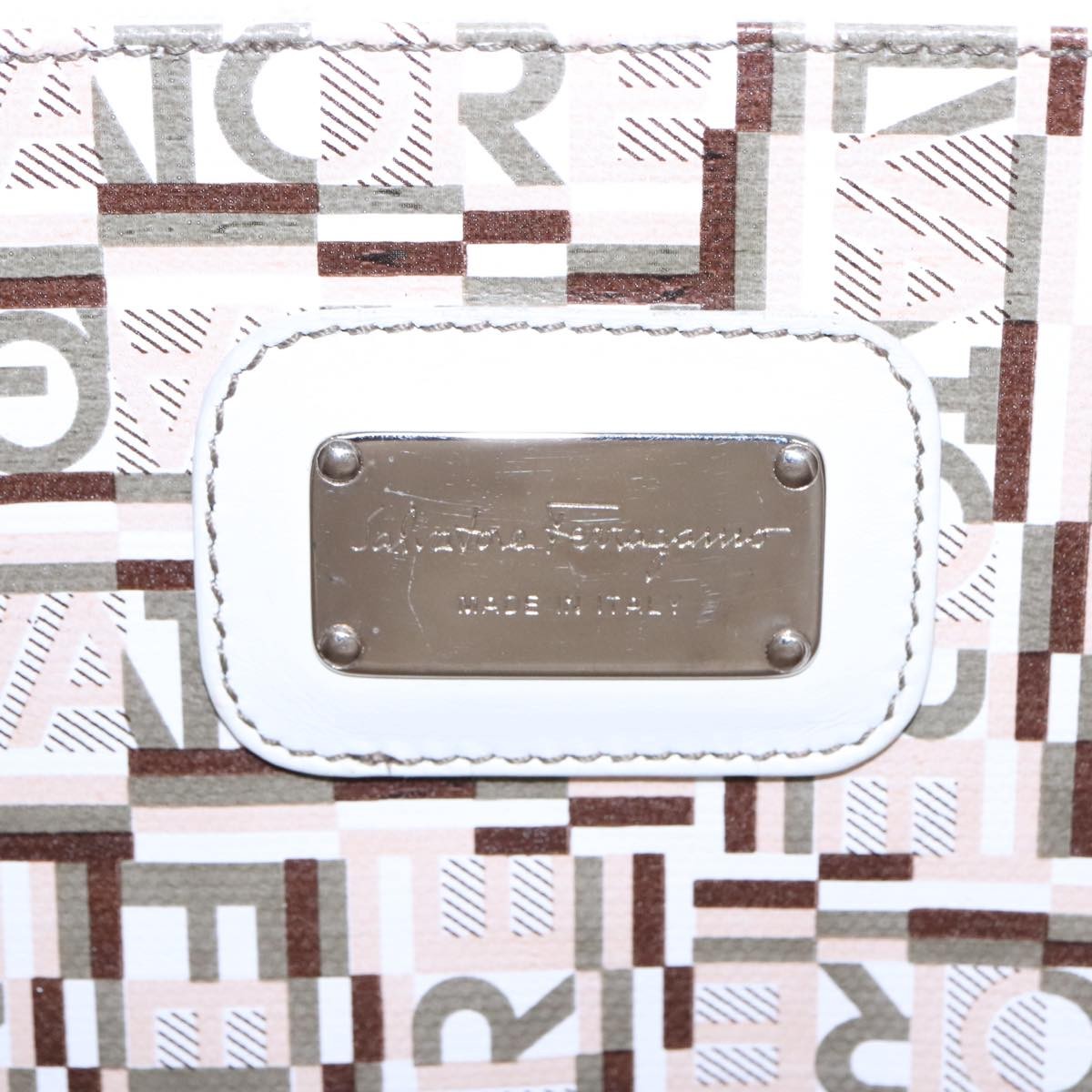 Salvatore Ferragamo Gancini Tote Leather, WHITE, LEATHER, Tote bag