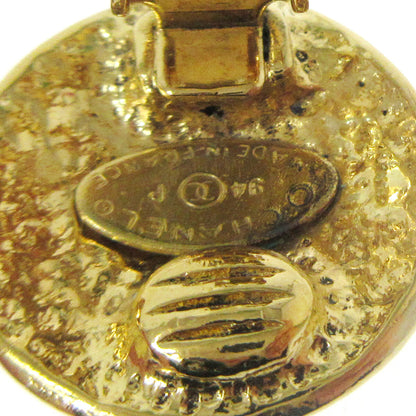 Chanel Vintage CC Round Clip-On Earrings Metal, GOLD, GOLD_PLATED, Earrings