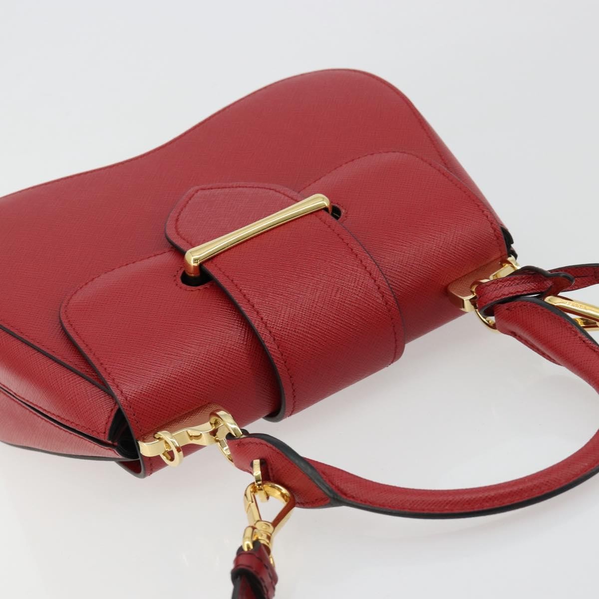 Prada Sidonie Top Handle Bag Saffiano Leather, Red, Leather, Handbag