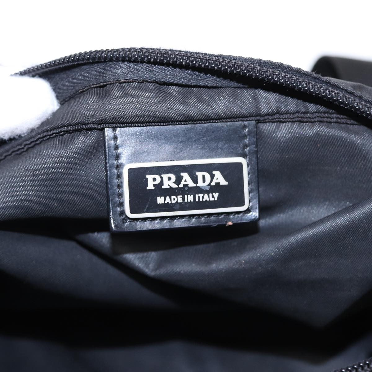 Prada Zip Top Messenger Bag Tessuto, BLACK, NYLON, Shoulder bag