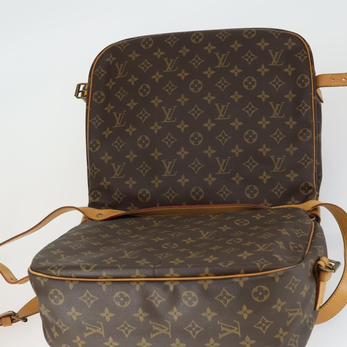 Louis Vuitton Saumur Handbag Monogram Canvas, BROWN, CANVAS, Shoulder bag