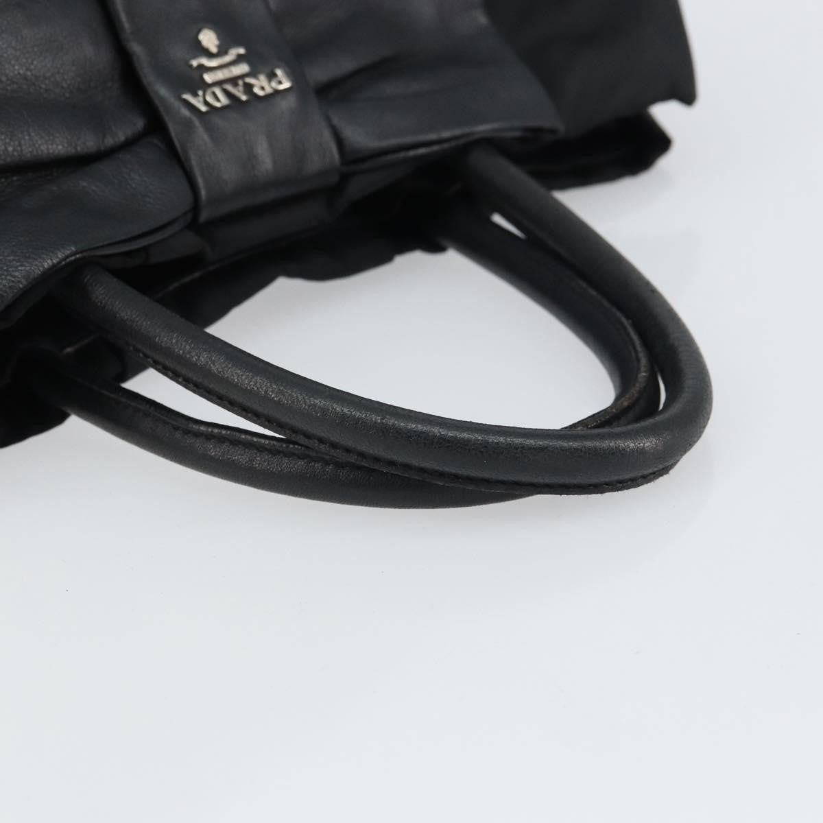 Prada Bow Tote Tessuto with Leather, Black, Nylon, Tote Bag
