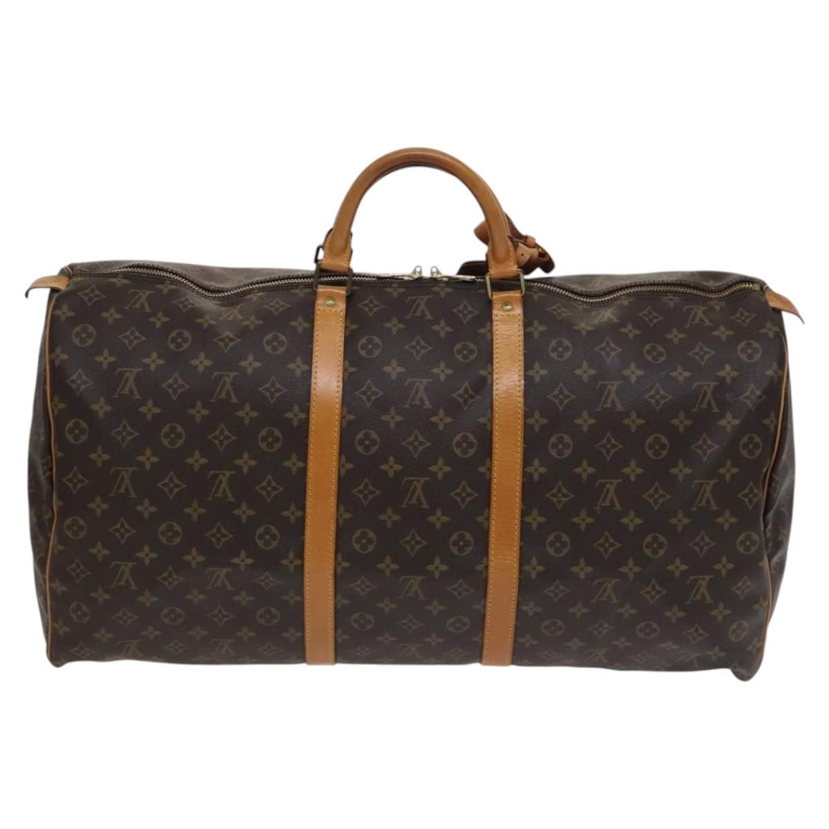 Louis Vuitton Keepall Bag Monogram Canvas, BROWN, CANVAS, Travel bag