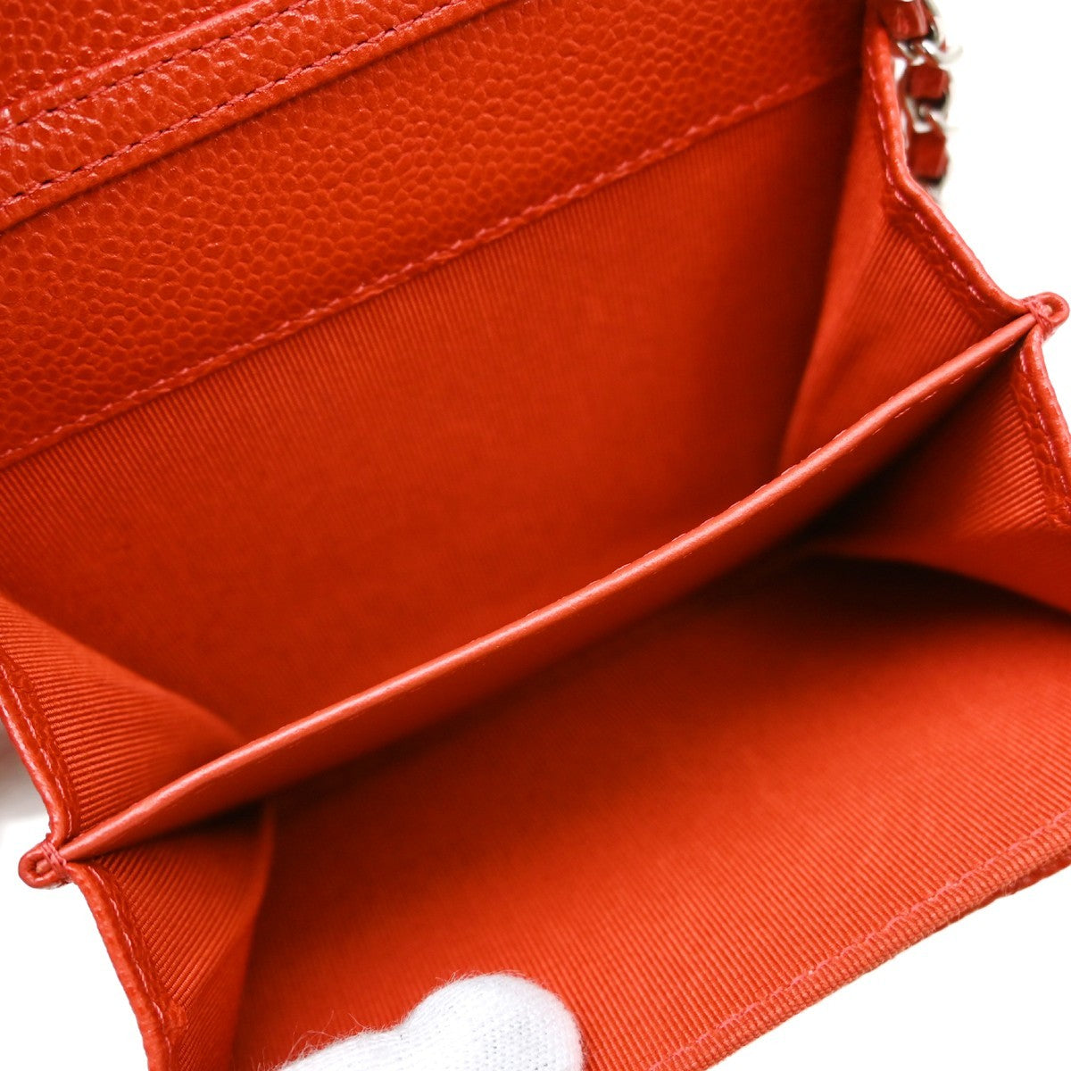 Chanel Vintage CC Mini chain Shoulder Bag Leather, Red, Calfskin, Crossbody Bag