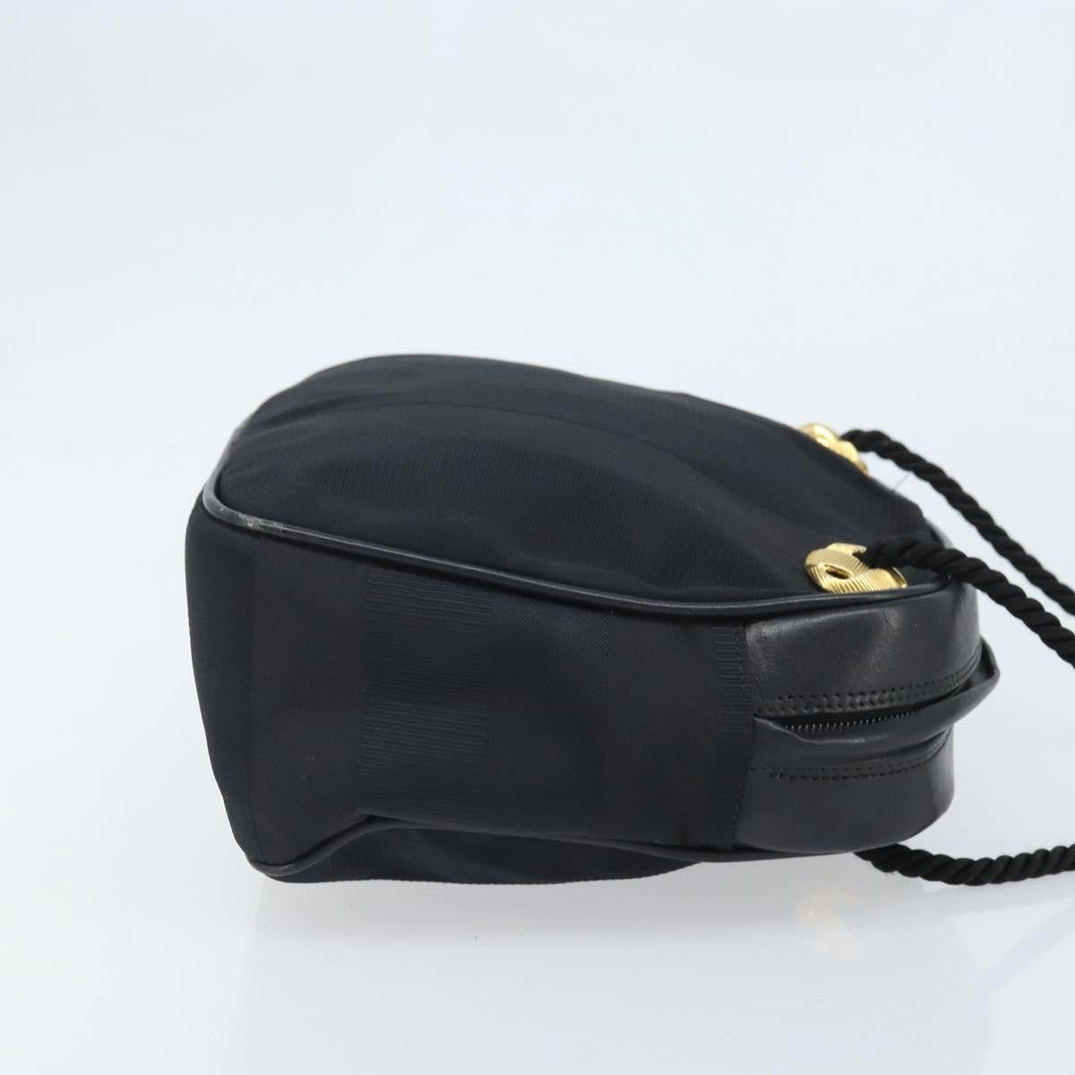 Salvatore Ferragamo Vintage Shoulder Bag Canvas, BLACK, CANVAS, Shoulder bag