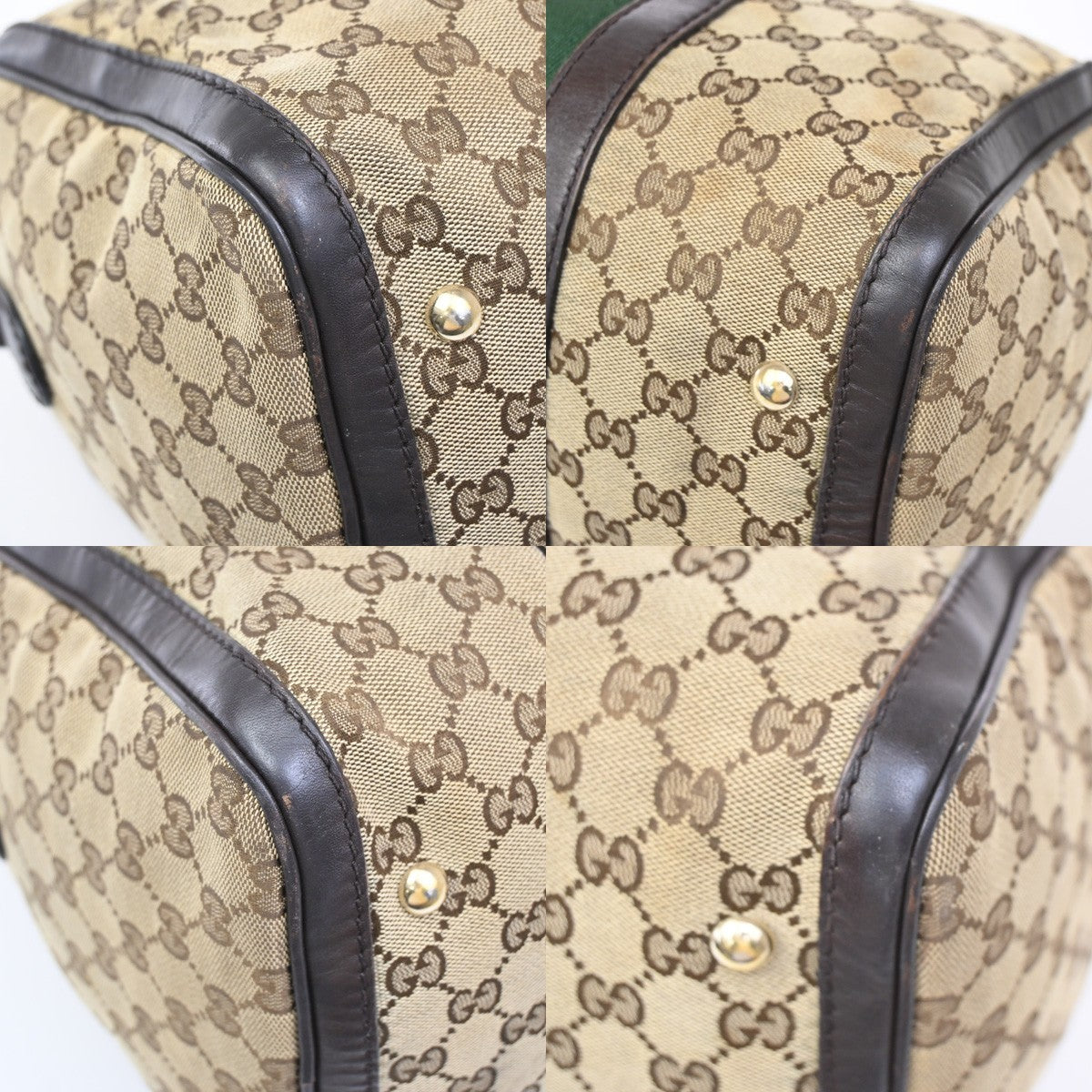 Gucci Vintage Web Boston Bag GG Canvas, BROWN, CANVAS, Handbag
