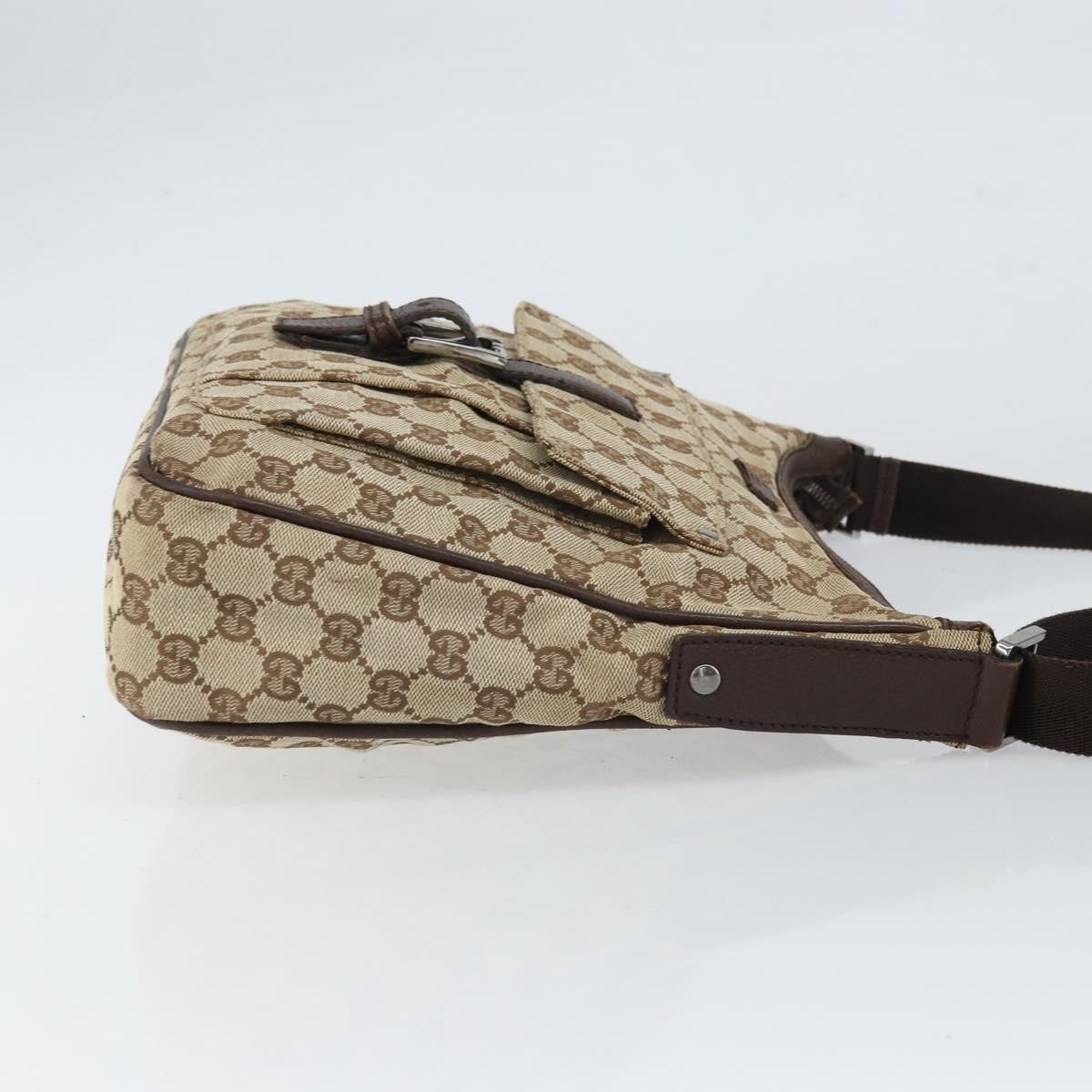 Gucci Vintage Shoulder Bag GG Canvas and Leather, BEIGE, CANVAS, Shoulder bag
