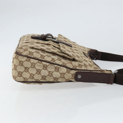 Gucci Vintage Shoulder Bag GG Canvas and Leather, BEIGE, CANVAS, Shoulder bag