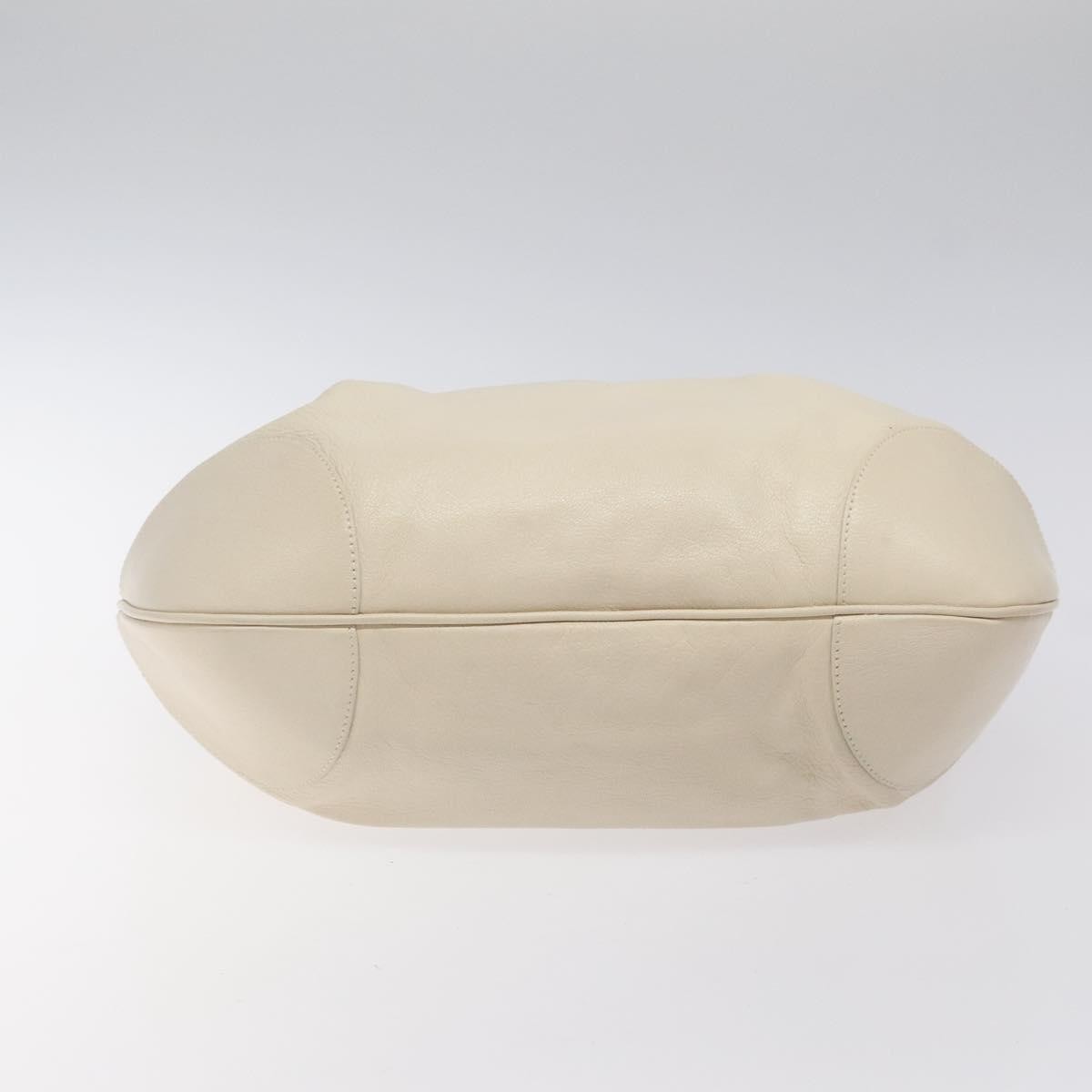 Salvatore Ferragamo Gancini Shoulder Bag Leather, WHITE, LEATHER, Shoulder bag