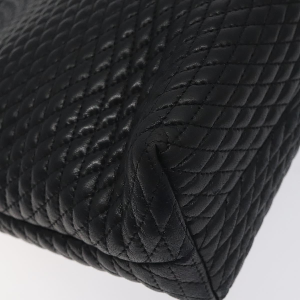 Bally Vintage Chain Shoulder Bag Quilted Leather, BLACK, LEATHER, Shoulder bag