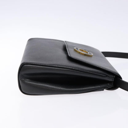 Celine Vintage Circle Logo Crossbody Bag Leather, BLACK, LEATHER, Crossbody bag