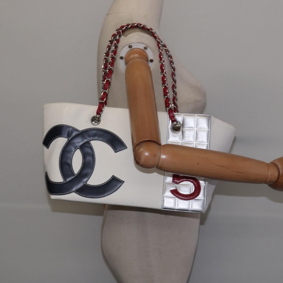 Chanel No.5 Tote Canvas and Leather, WHITE, CANVAS, Tote bag
