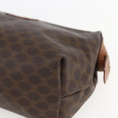 Celine Vintage Toiletry Pouch Macadam Coated Canvas, BROWN, CANVAS, Clutche & pouche