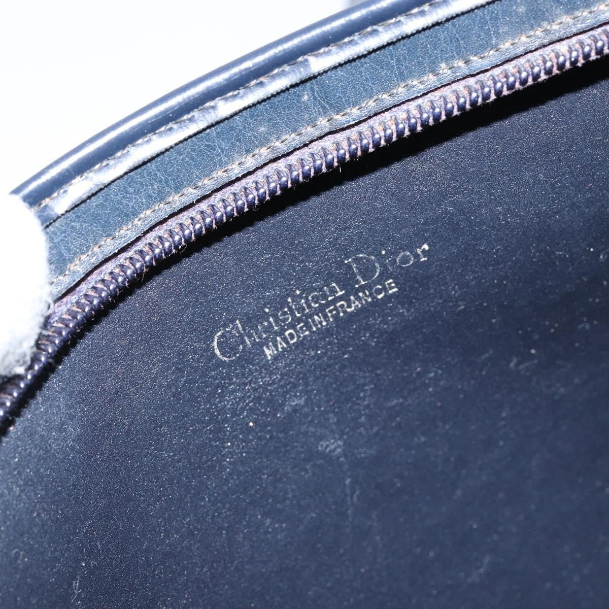Christian Dior Vintage Trotter Shoulder Bag Canvas, NAVY, CANVAS, Shoulder bag