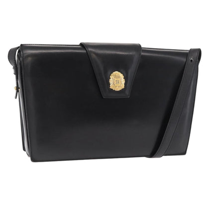 Celine Vintage Shoulder Bag Leather, BLACK, LEATHER, Shoulder bag