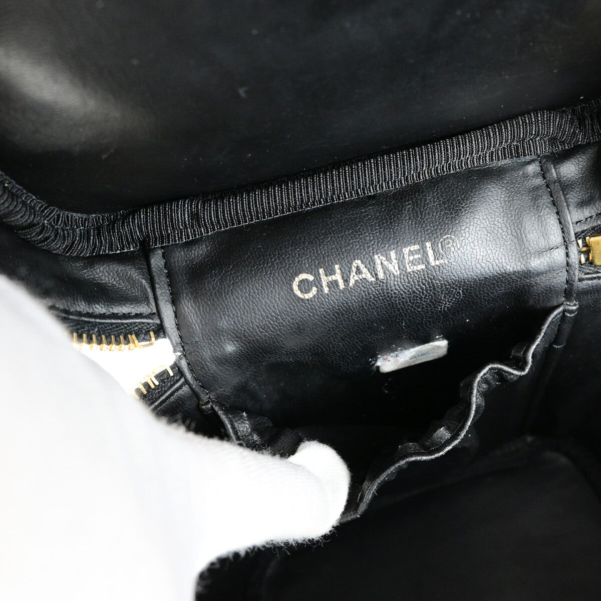 Chanel Vintage Timeless Vanity Case Caviar, BLACK, CALFSKIN, Handbag