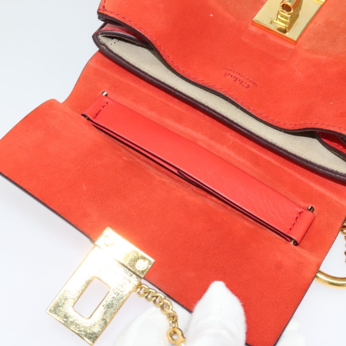 Chloe Drew Crossbody Bag Leather and Suede, RED, SUEDE, Shoulder bag