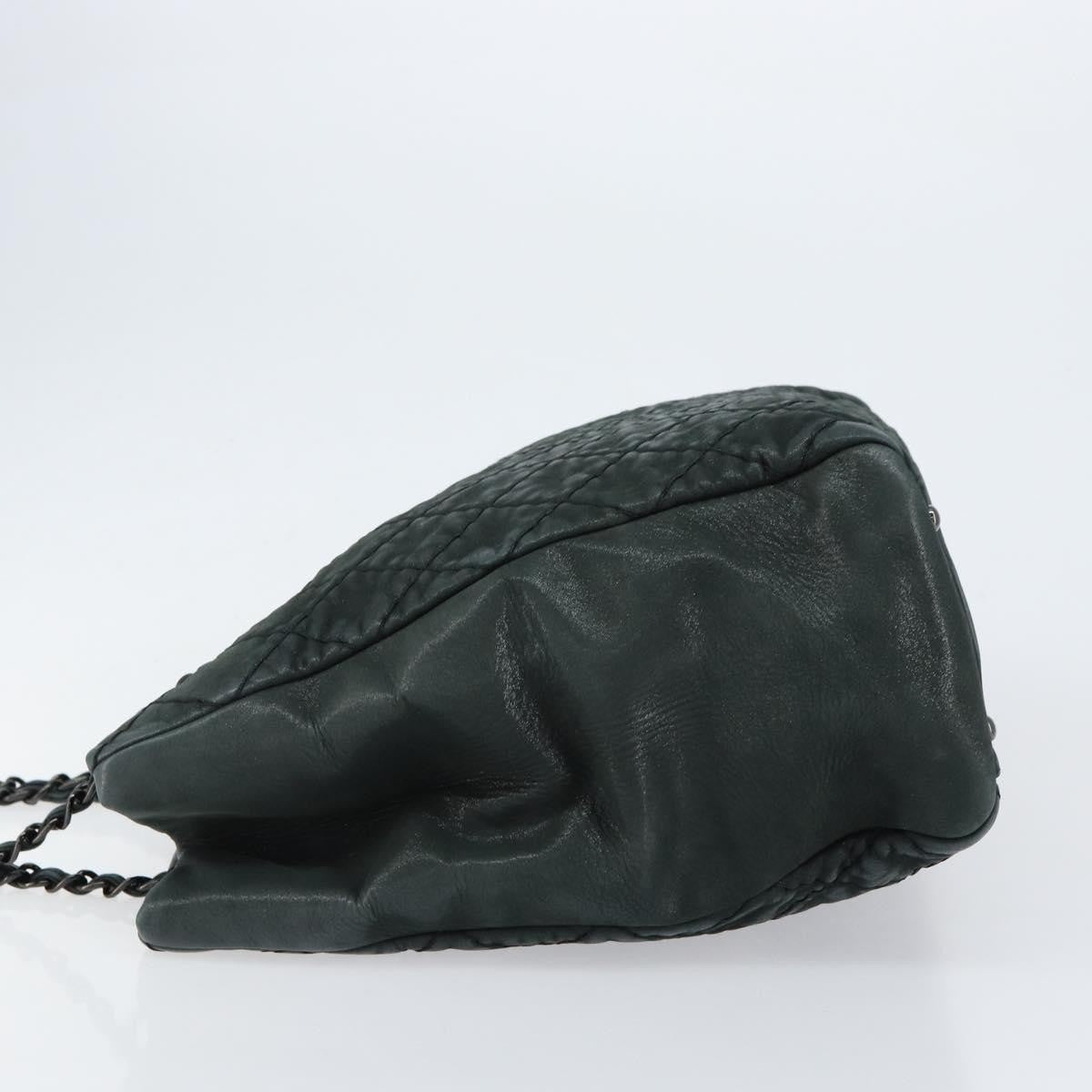 Chanel CC Charm Tote Quilted Iridescent Calfskin, GREEN, LEATHER, Tote bag