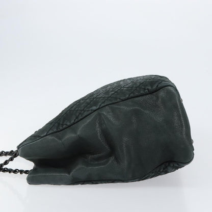 Chanel CC Charm Tote Quilted Iridescent Calfskin, GREEN, LEATHER, Tote bag