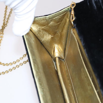 Chanel Wallet on Chain Quilted Velvet, BLACK, VELVET, Shoulder bag