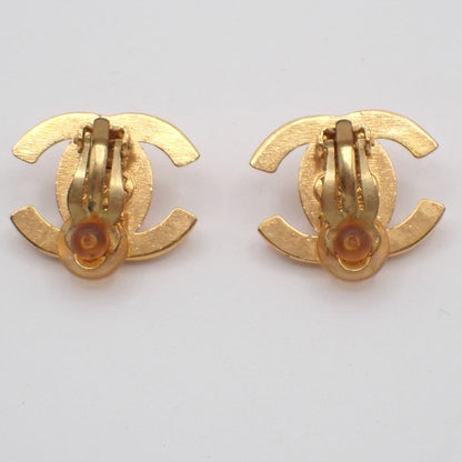 Chanel CC Button Clip-On Earrings Metal, Gold, Gold Plated, Earrings