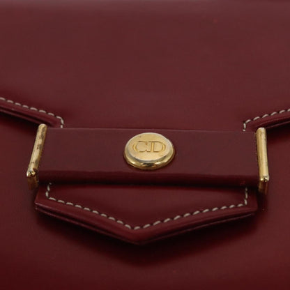 Christian Dior Vintage CD Logo Shoulder Bag Leather, RED, LEATHER, Shoulder bag