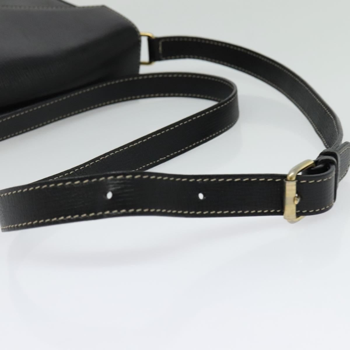 Celine Vintage Circle Logo Crossbody Bag Leather, BLACK, LEATHER, Crossbody bag