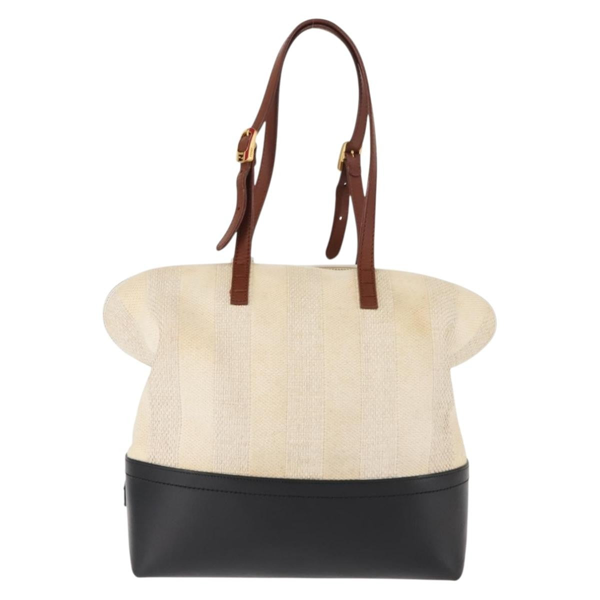 Fendi Pequin 2Bag Canvas and Leather, BEIGE, CANVAS, Tote bag