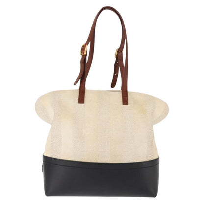 Fendi Pequin 2Bag Canvas and Leather, BEIGE, CANVAS, Tote bag