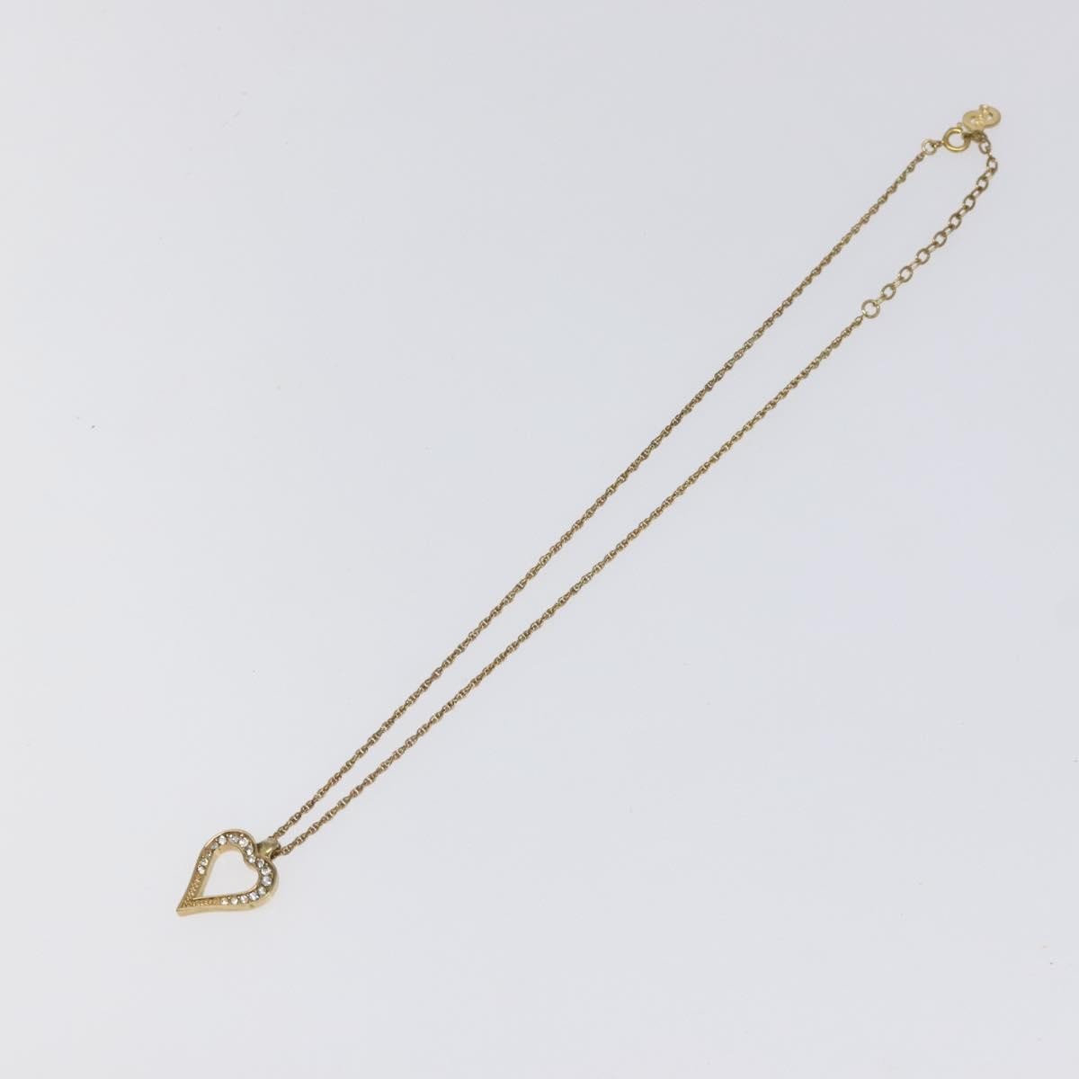Christian Dior Logo Heart Pendant Necklace Metal, GOLD, METAL, Necklace