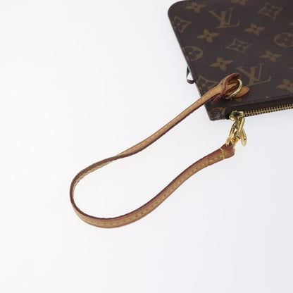 Louis Vuitton Neverfull Pochette Monogram Canvas, BROWN, CANVAS, Tote bag