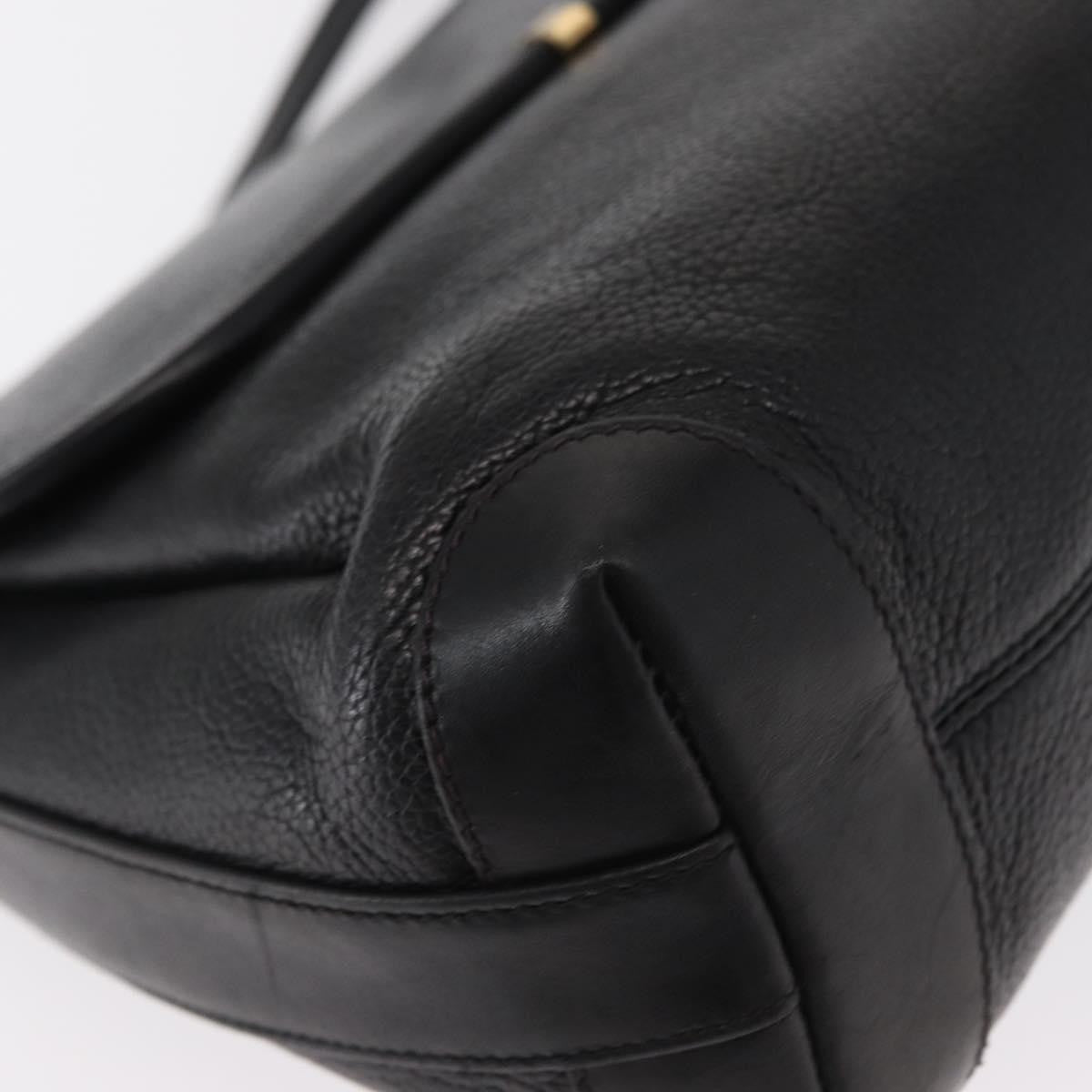 Gucci Vintage Flap Shoulder Bag Leather, BLACK, LEATHER, Shoulder bag