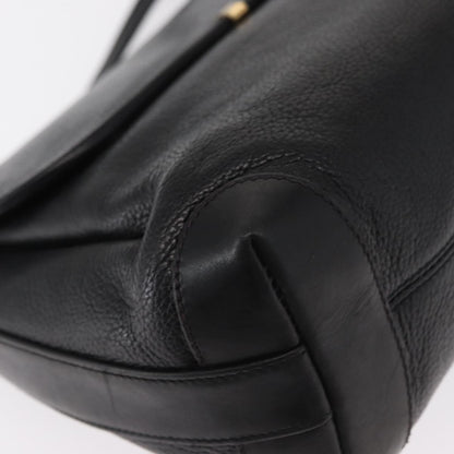 Gucci Vintage Flap Shoulder Bag Leather, BLACK, LEATHER, Shoulder bag