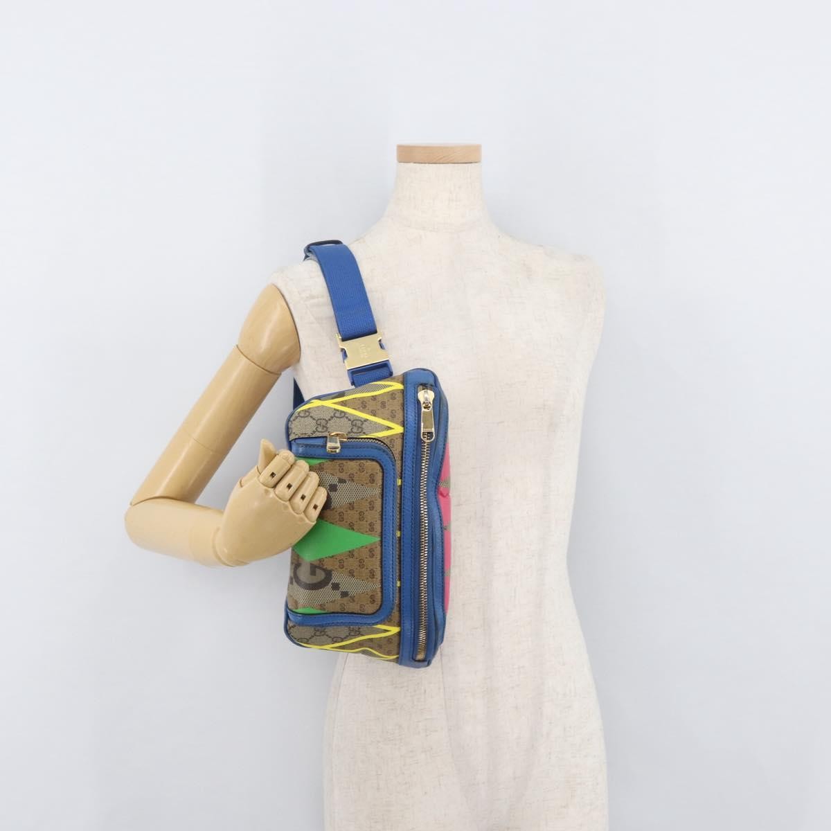 Gucci GG Supreme Belt Bag GG Coated Canvas and Leather, Multicolour, PVC, Crossbody Bag