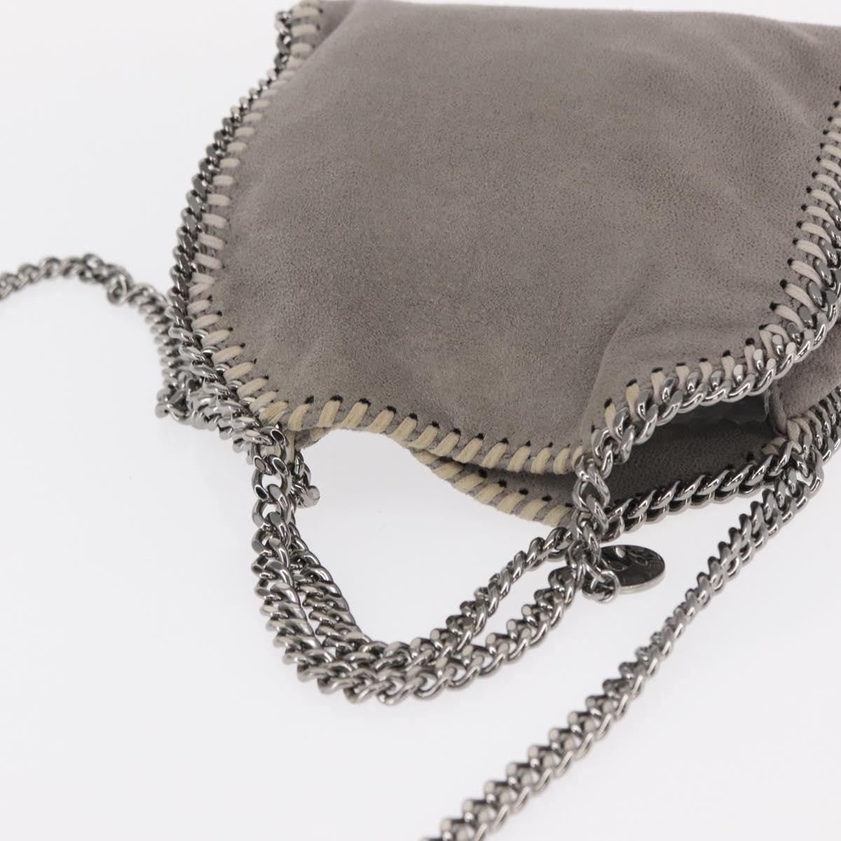 Stella McCartney Falabella Fold Over Crossbody Bag Shaggy Deer, GRAY, POLYESTER, Shoulder bag