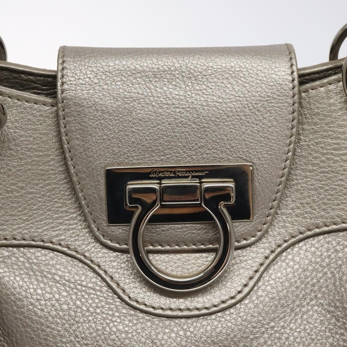 Salvatore Ferragamo Marisa Satchel Leather, SILVER, LEATHER, Shoulder bag