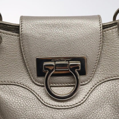 Salvatore Ferragamo Marisa Satchel Leather, SILVER, LEATHER, Shoulder bag