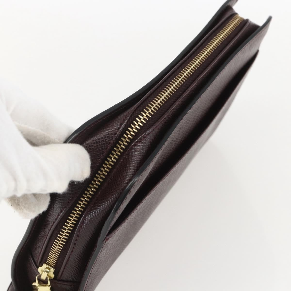Louis Vuitton Pochette Baikal Clutch Taiga Leather, BROWN, LEATHER, Clutche & pouche