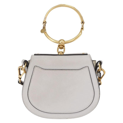 Chloe Nile Crossbody Bag Leather, WHITE, LEATHER, Shoulder bag