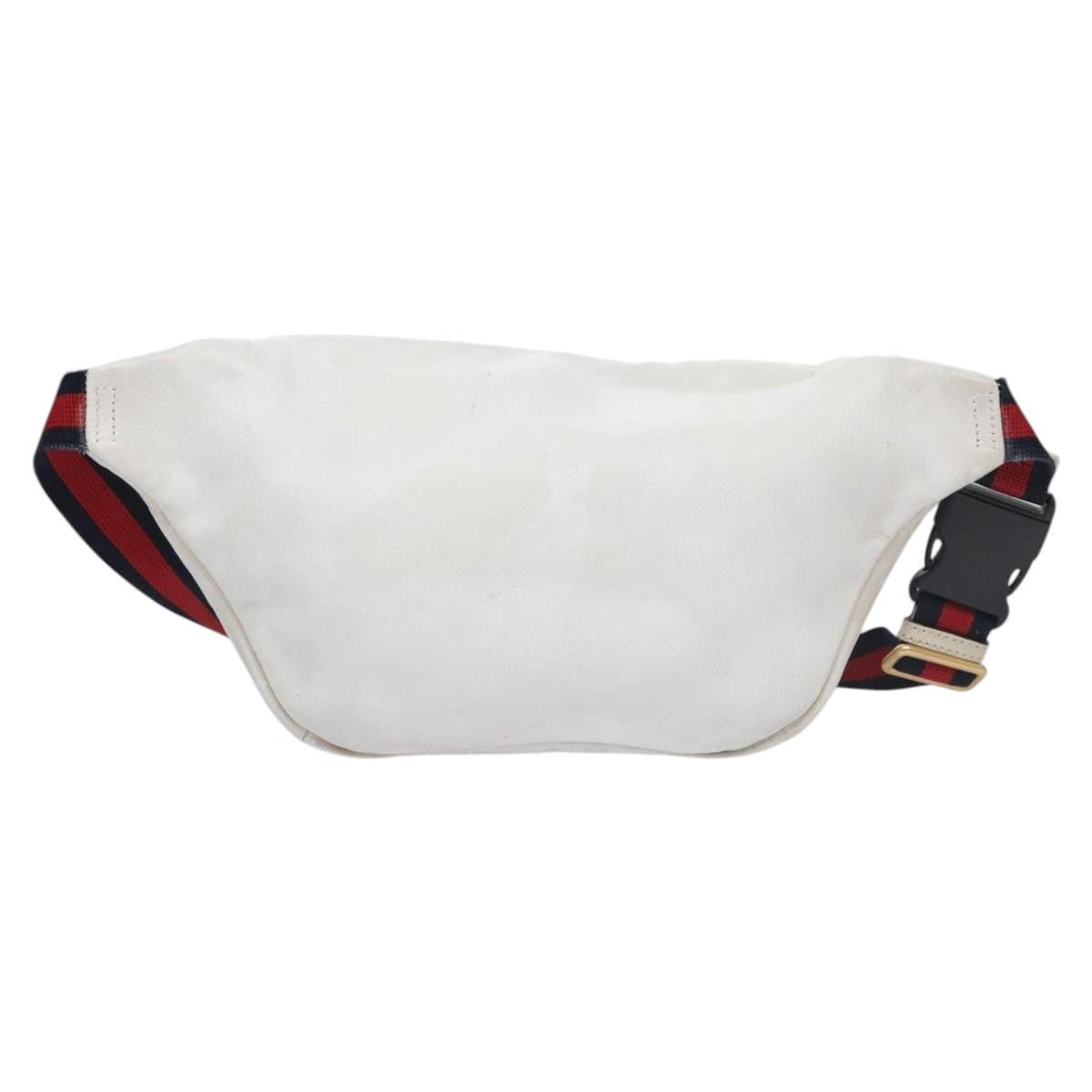 Gucci Logo Belt Bag Printed Leather, White, Leather, Shoulder Bag