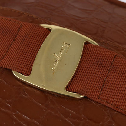 Salvatore Ferragamo Vala Shoulder Bag Leather, BROWN, LEATHER, Shoulder bag