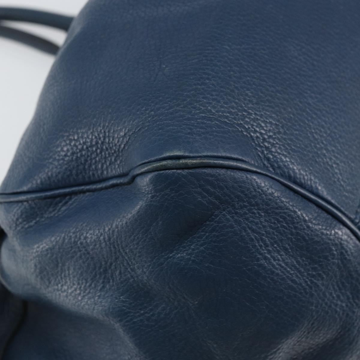 Salvatore Ferragamo Gancini handbag Leather, BLUE, LEATHER, Handbag