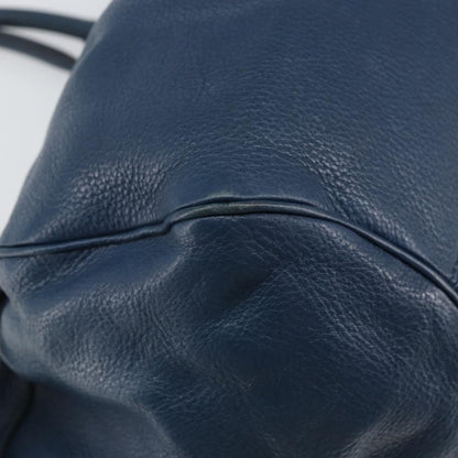 Salvatore Ferragamo Gancini handbag Leather, BLUE, LEATHER, Handbag