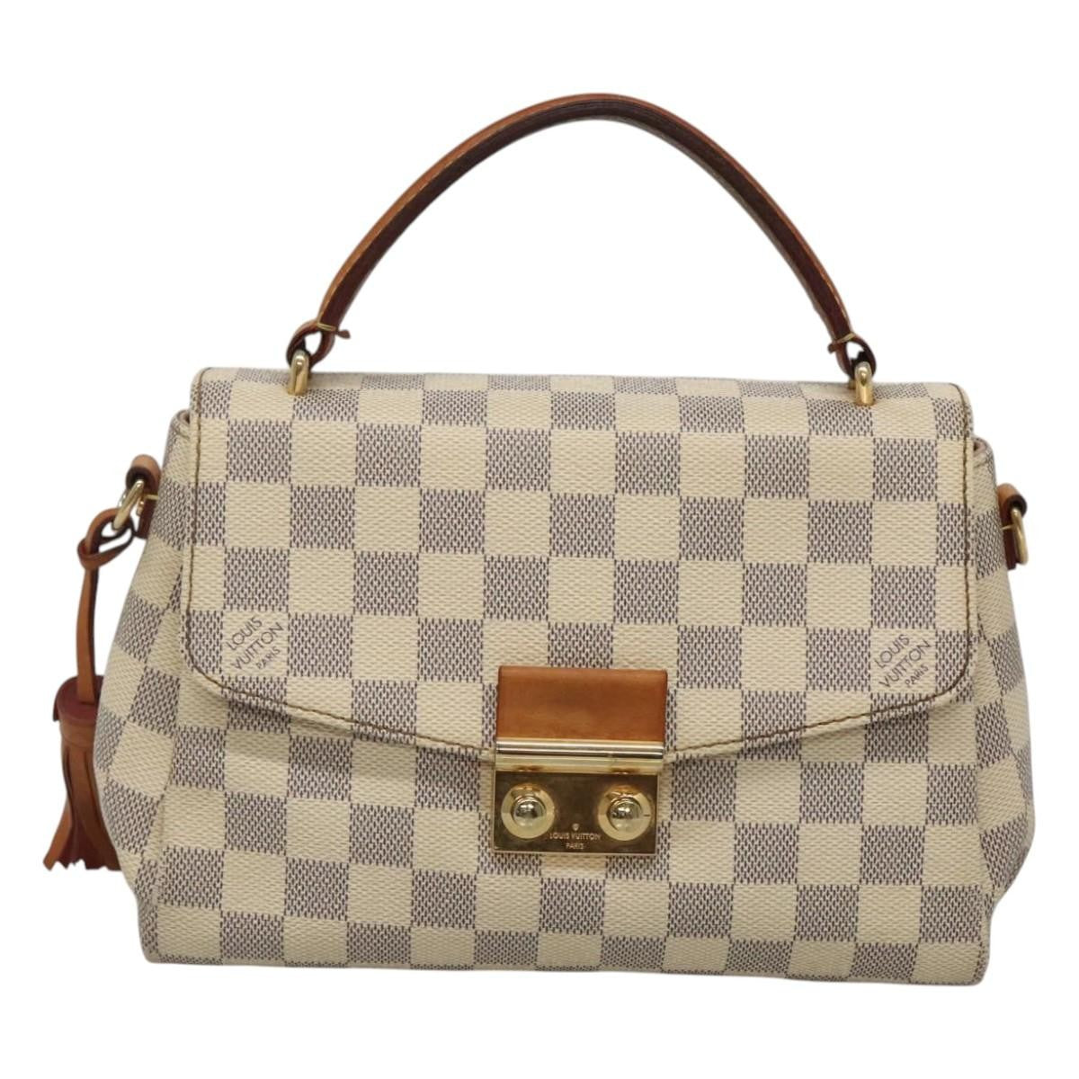 Louis Vuitton Croisette Handbag Damier, WHITE, CANVAS, Handbag