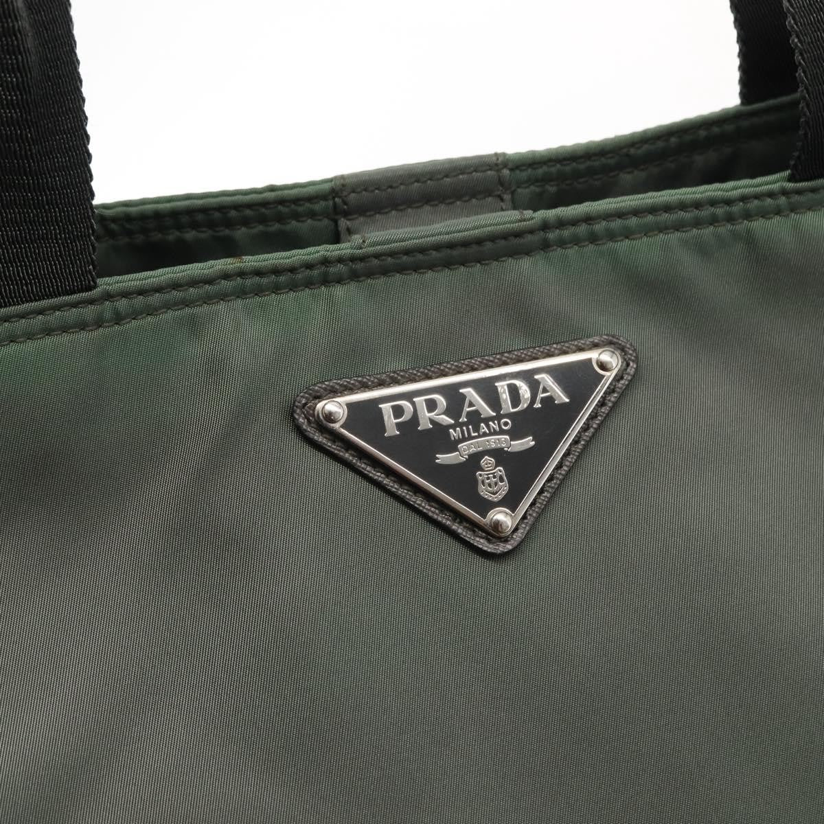 Prada Vela Convertible Tote Tessuto, Khaki, Nylon, Tote Bag