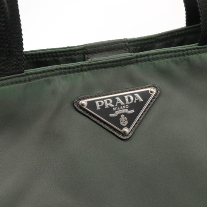 Prada Vela Convertible Tote Tessuto, Khaki, Nylon, Tote Bag