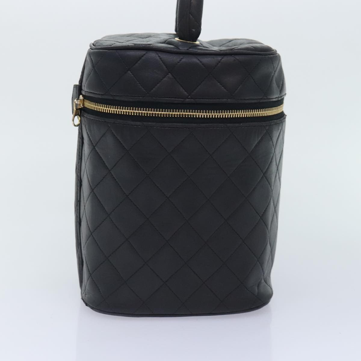 Chanel Vanity pouch Leather, BLACK, LEATHER, Toiletry Case