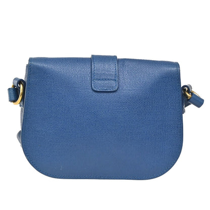 Saint Laurent Chyc Flap Bag Leather, NAVY, LEATHER, Shoulder bag