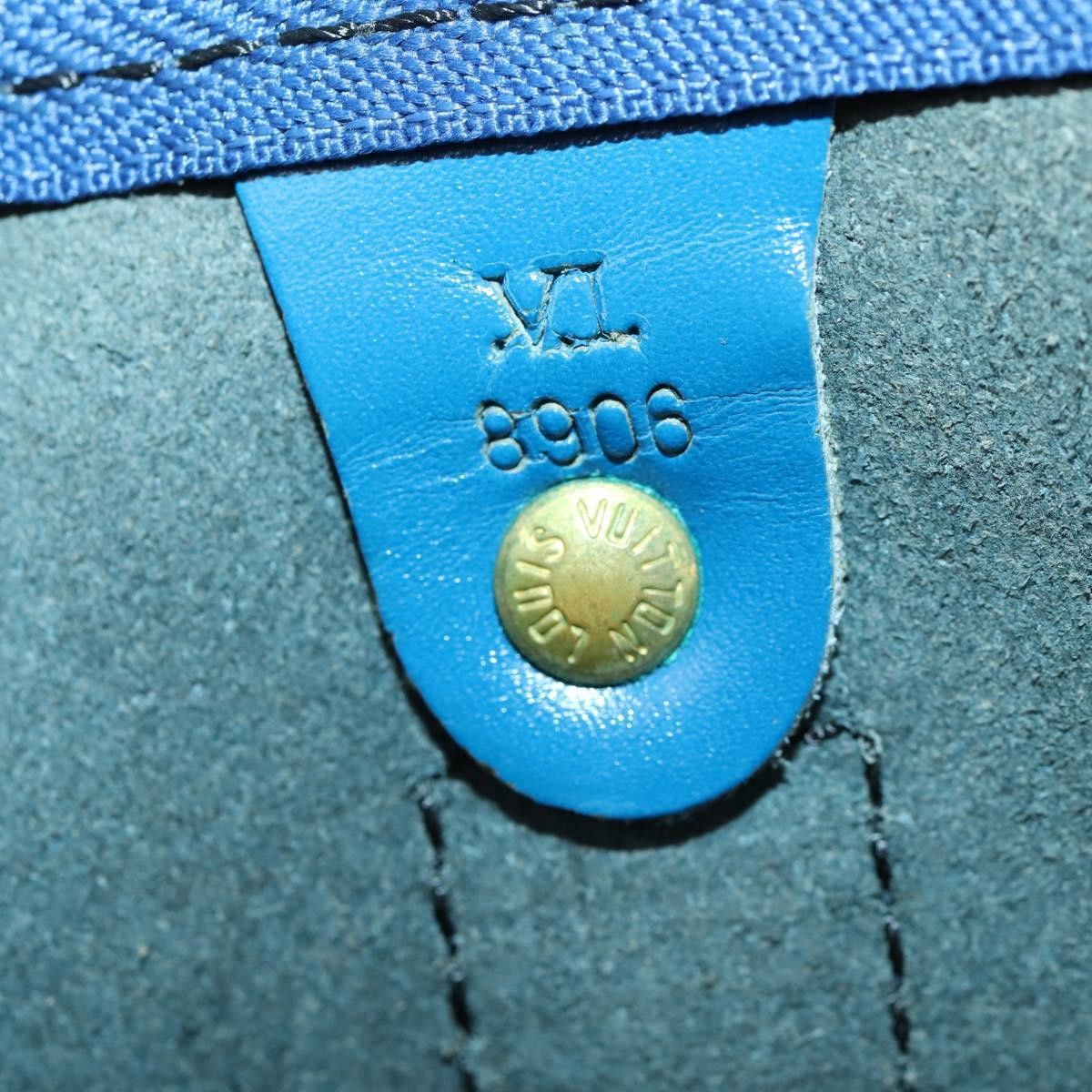 Louis Vuitton Keepall Bag Epi Leather, BLUE, LEATHER, Travel bag