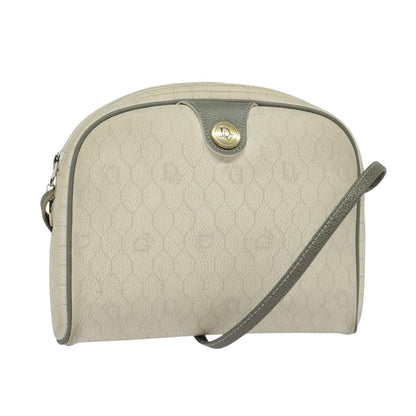 Christian Dior Vintage Honeycomb Shoulder Bag Canvas, WHITE, CANVAS, Shoulder bag
